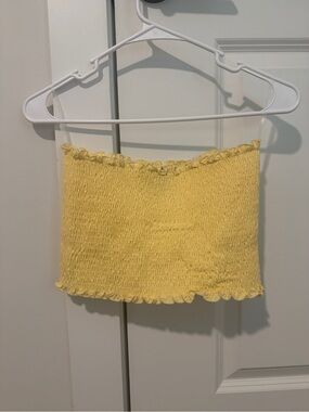 Pink Melo Yellow Smocked Tube Top